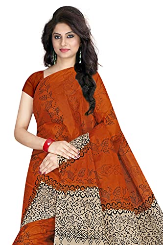 Image of TAMAIRA FASHION Mulmul Pure Cotton Saree For Woman Floral Block Printed |Office Wear Daily Wear Sarees For Women Without Blouse Piece