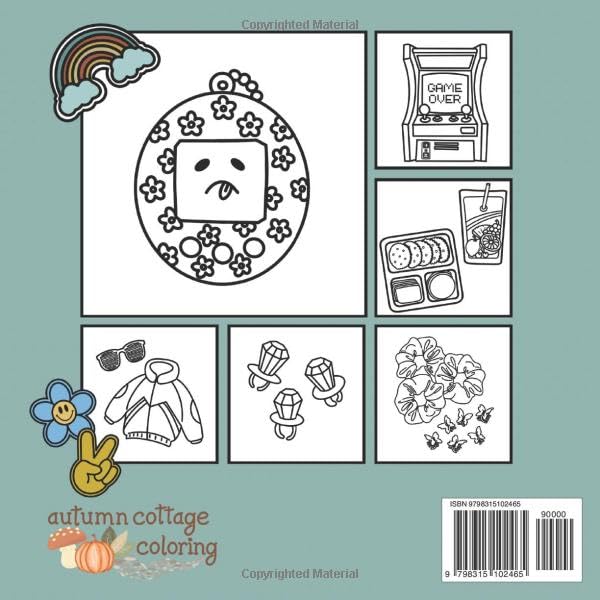 Miniatura 2 de Cozy 90s Nostalgia Bold & Easy Coloring Book For Adults & Teens. Unwind With Simple Illustrations For Relaxation. Inspired By Nostalgic & Retro