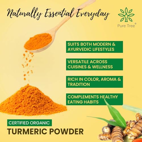 Image of Pure Tree Certified Organic Haldi Powder | 850 g | Turmeric Powder | Spice Masala Powder Raw for Milk | Strong Antioxidant