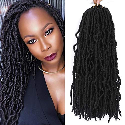 Lihui Soft Locs Crochet Braids, Faux Locs Crochet Hair For Black Women (10 Inch(Pack of 6), 1B)