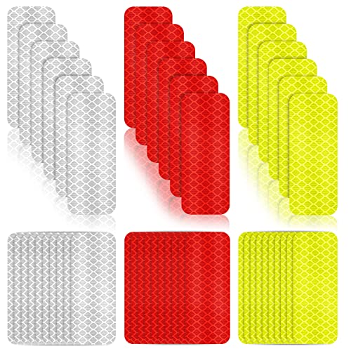 Image of (48 Pcs) Warning Reflective Safety Stickers Night Visibility Adhesive Stickers Waterproof Reflective Tape Stickers,1.18 x 3.25 Inch Compatible with Renlt Trber