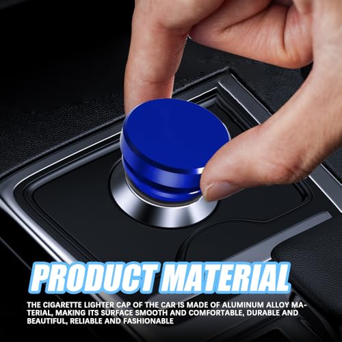 Image of Car Cigarette Lighter Plug Cover, Car Cigarette Lighter Dust Covers, Aluminum Alloy Cigarette Lighter Socket Cover Cap, Waterproof Plug Decoration Cover for Most Cars SUVs Trucks
