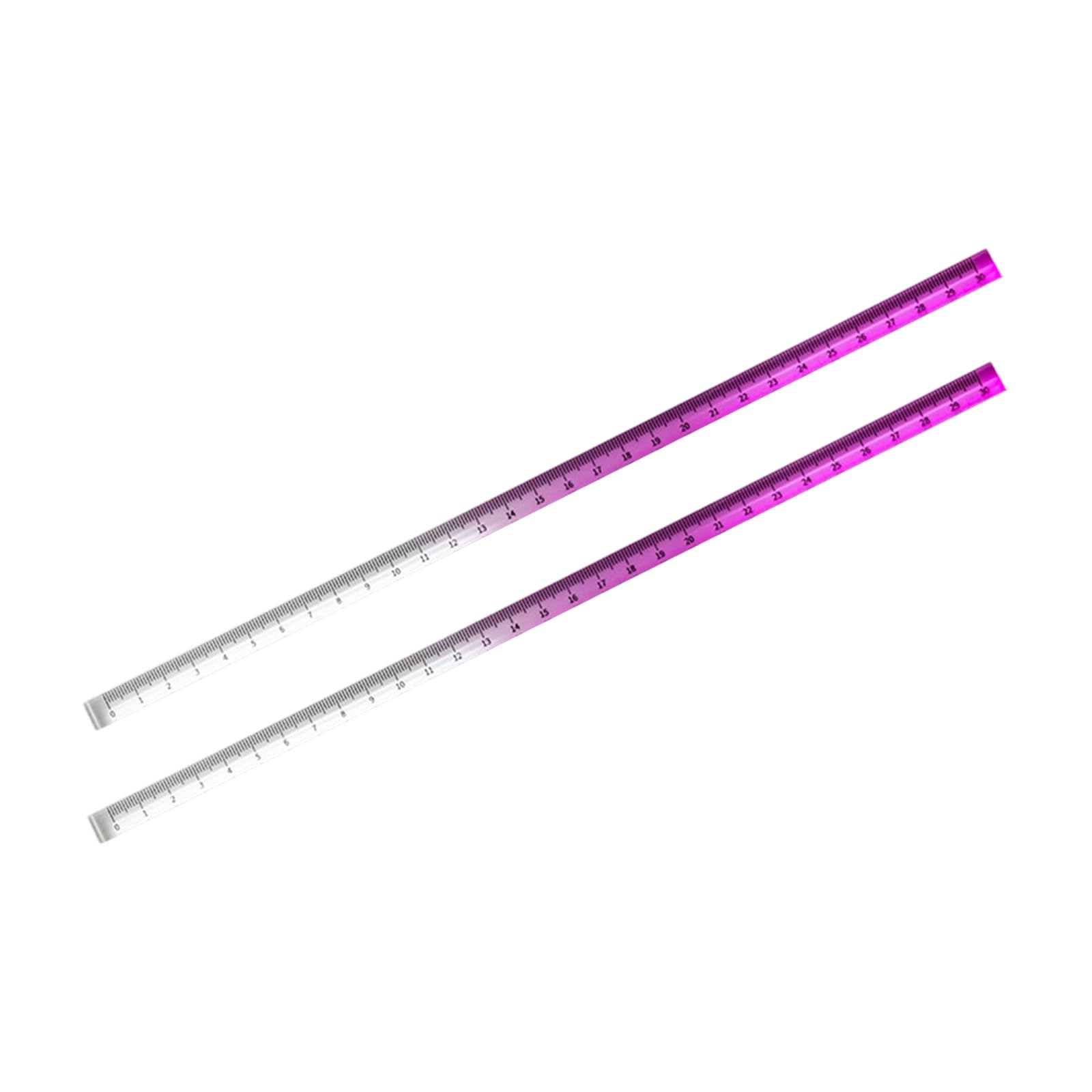of 2 Clear Acrylic Straight Ruler with Inches Centimeters, Colored Metric Rulers Measuring Rulers Set Colorful Measuring Tool