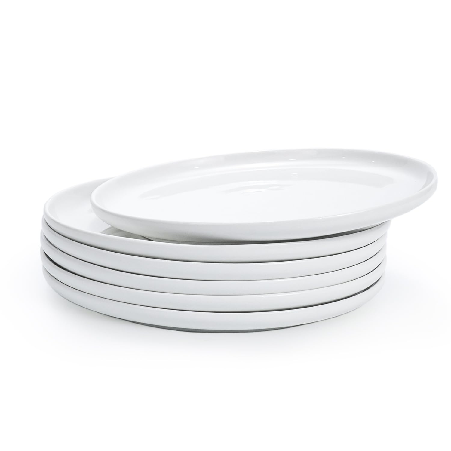 Sponsored Ad - Jassceram 8.5 Inch Small Dinner Plates Set of 6, Ceramic Plates for Salad, Snack, Dessert and Appetizer - Microwave, Oven and Dishwasher Safe, Scratch Resistant and Lead-free, White