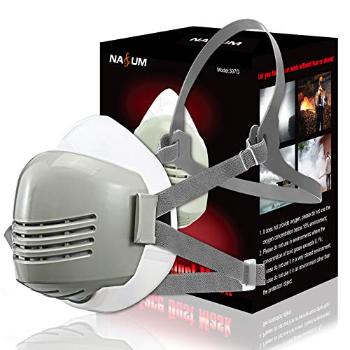 Reusable Half Face Cover, NASUM G307 Face Cover, Paint Face Cover for Painting, Machine Polishing, Welding and Other Work Protection,1x Half Face Cover, 6 x Filters Cotton(Medium)