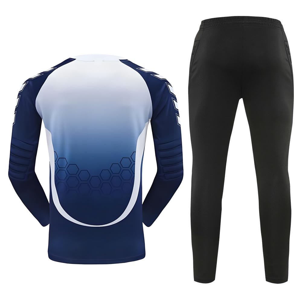 Torwarttrikot Kinder Erwachsene Torwart Trikot Atmungsaktives Torwarthose Set Fußball Torwart Ausrüstung mit Gepolstert Training Wettkampf Handball Torwart Trikot