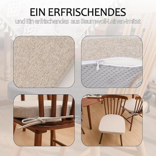 Cojines azules para sillas de comedor cómodas almohadillas lavables con lazos 6
