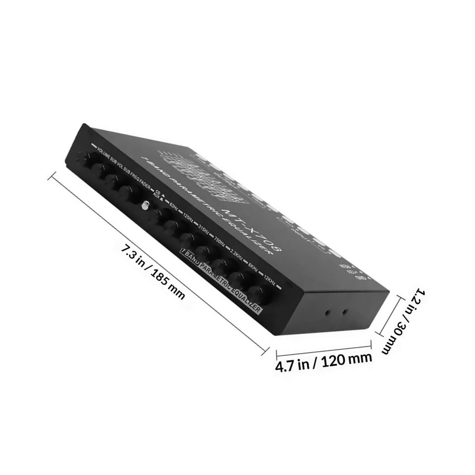 Ecualizador Digital de Audio y Fácil Instalación de 7 Bandas para Coche Ajuste Preciso, Estructura Metálica para Sistemas de Sonido Automotriz