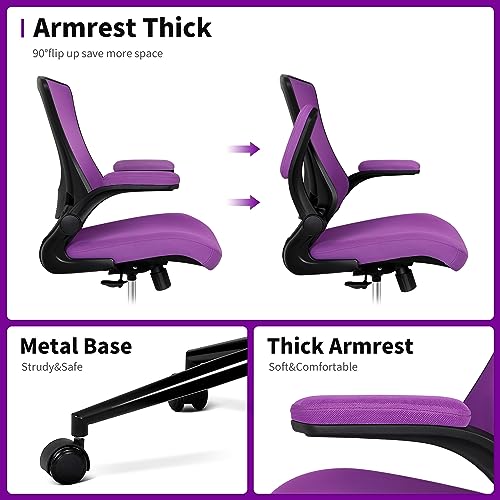 Image of Misolant Tall Office Chair, Drafting Chair for Standing Desk, High Office Chair with Adjustable Lumbar Support, Flip-up Arm and Footrest Ring, Tall Drafting Chair for Bar Height Desk