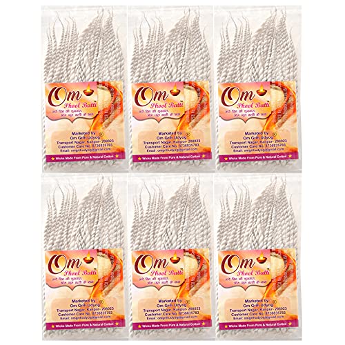 Om Phool Batti Long Cotton Wicks Akhand Jyot Wicks Navratri Special (White, Pack of 12)