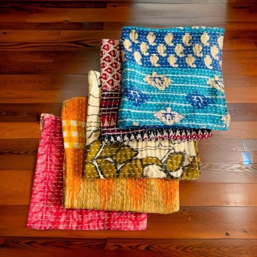 Servilletas de algodón Kantha hechas a mano, 10 unidades miniatura 1
