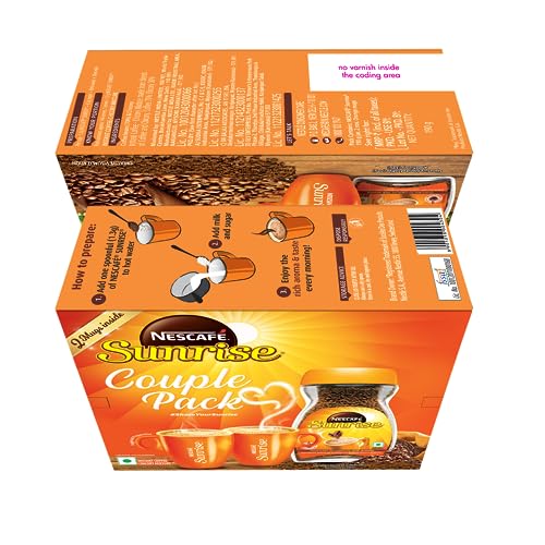 Image of Sunrise Instant Coffee Powder by Nescafe | Rich Aroma for the perfect start to your day | Coffee Chicory-Mix | 190g Jar (Pack of 2)