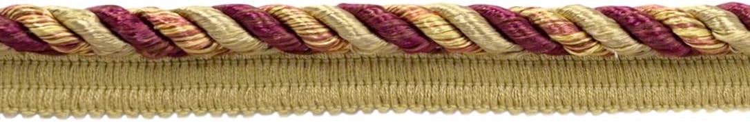 DÉCOPRO 3/8" (1cm) Decorative Twisted Rope Cord Trim with Lip # 0038MLT, Summer Green #PR17 (Light Green, Sky Blue, Yellow Gold) 8 Yard Value Pack (24 ft/7m)
