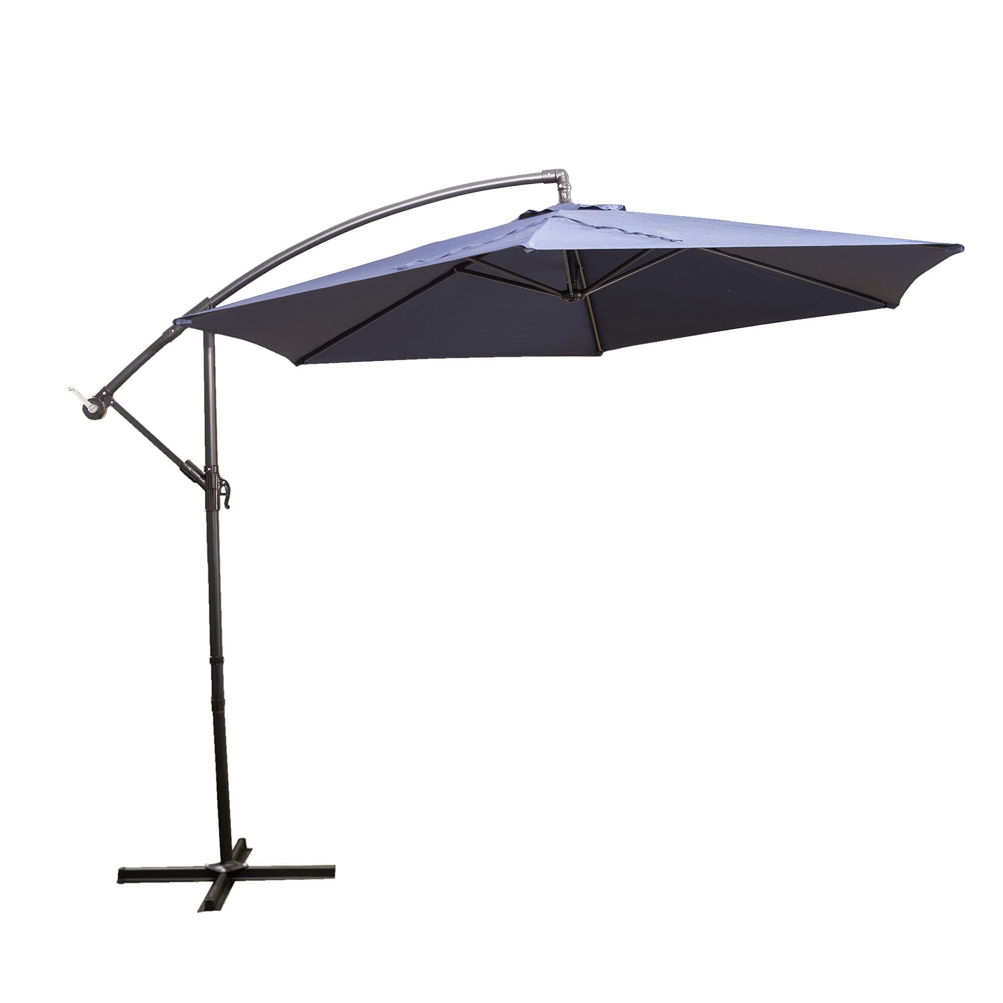Alfresia 3m Cantilever Garden Parasol – Large Offset Outdoor Sun Shade with Crank Handle, Steel Frame Patio Parasol with Base