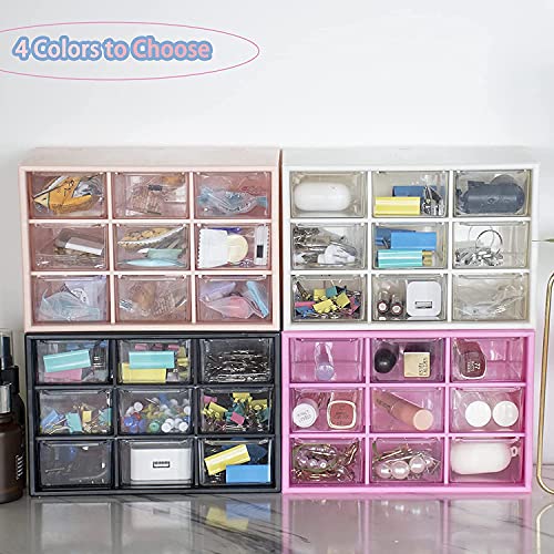 Image of 9 Drawers Plastic Multipurpose Jewellery Storage Container Box | 18.4 x 12 x 10 cm | Multicolor