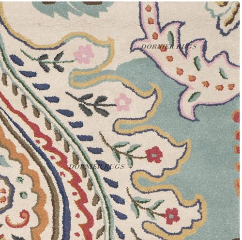 Image of 5x7 Ft Woolen Area Rug - Thick Traditional Hand-Tufted Carpet for Modern Bedrooms & Living Spaces