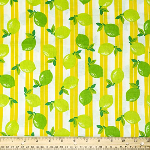 Stitch & Sparkle, Cotton 44' Lemon Sunshine Color Sewing Fabric by The Yard