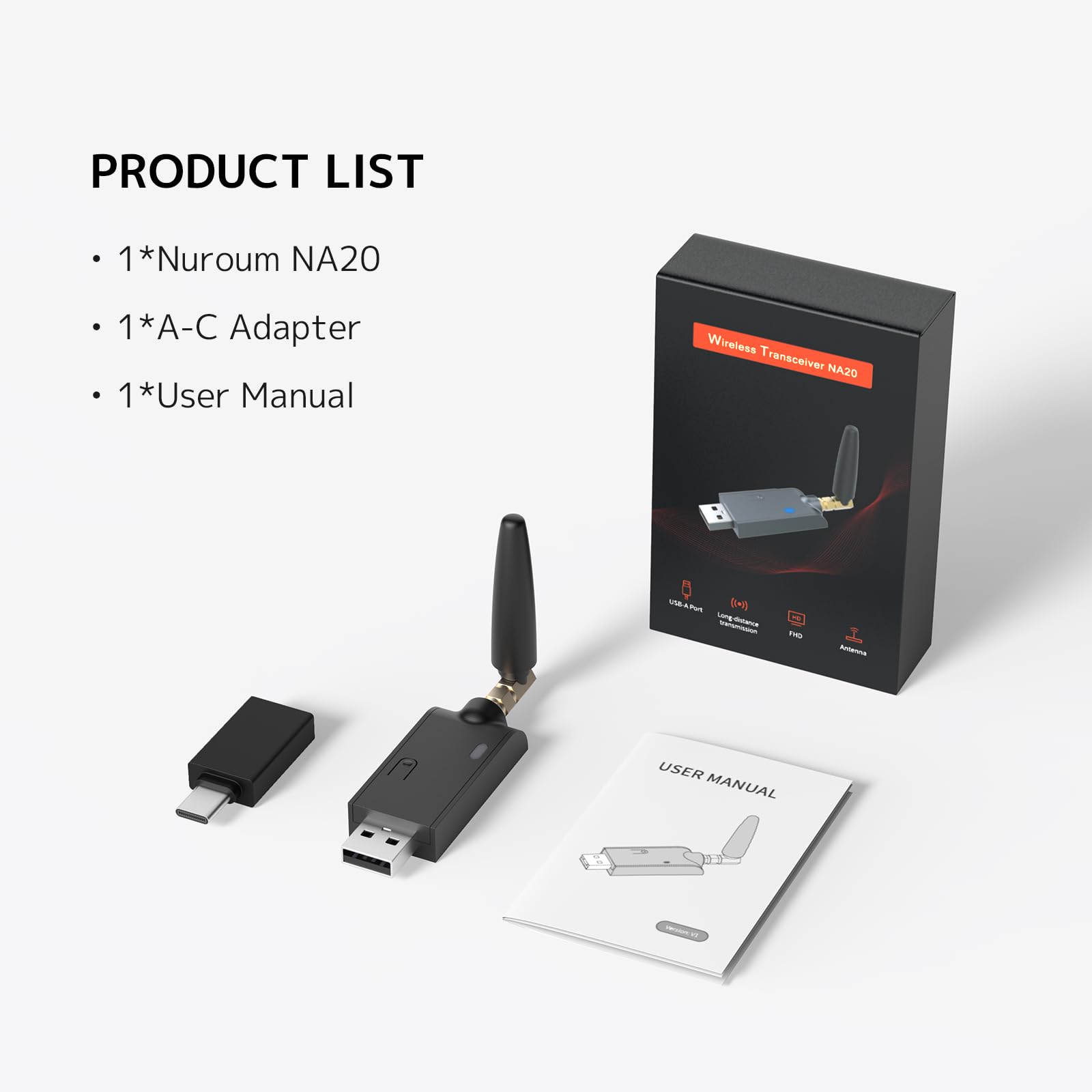 Nuroum NA20 Adaptateur Bluetooth, Connexion sans Fil pour Webcam C40 (2nd Gen)