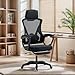 Ergonomic Office Chair, High Back with Adjustable Height, Swivel with Flip-Up Arms and Lumbar Support, Breathable Mesh Computer Chairs for Home/Study/Working (All-Black)