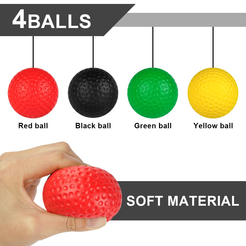 flintronic Pelota de Reflejos Boxeo, Bola de Entrenamiento de Boxeo con Diadema Boxing para Fitness MMA Muay Thai, Mejora Las Reacciones de Velocidad, Enfoque y Coordinación de Mano Ojo