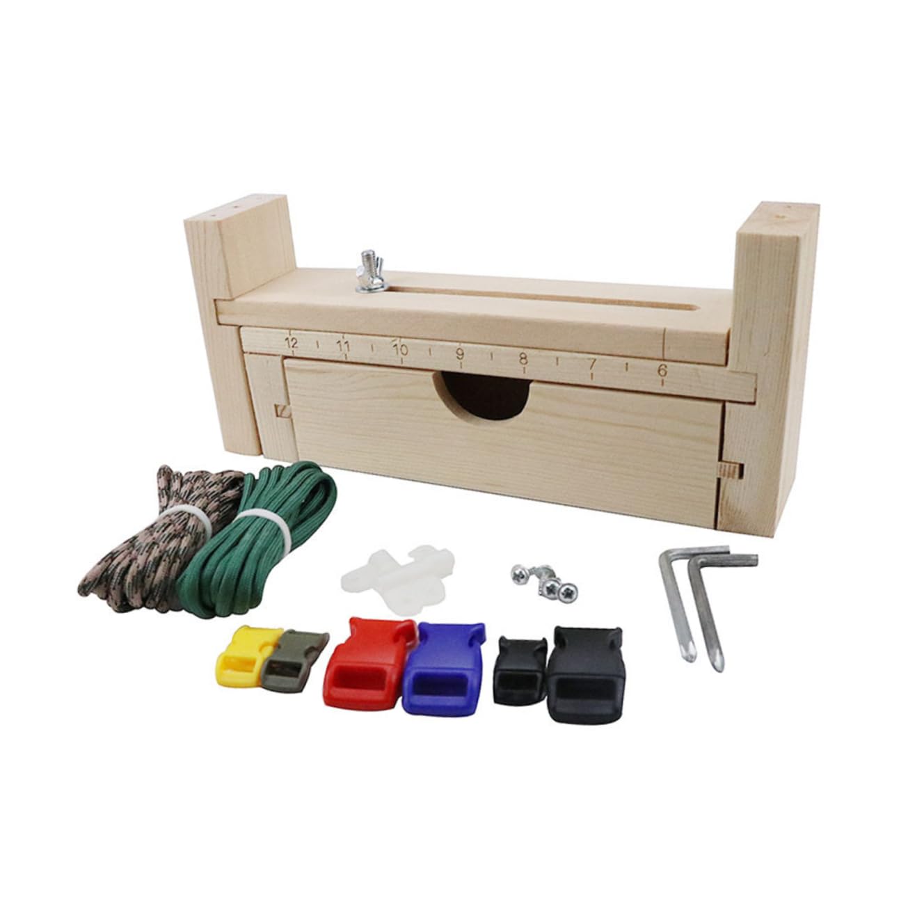 HOMSFOU 2 Sätze Armband Flechtvorrichtung DIY Armband Holzrahmen Kit für Handarbeiten Verstellbare mit Zufälligen Seilfarben für Kreative Bastelprojekte Zufällige Farbe