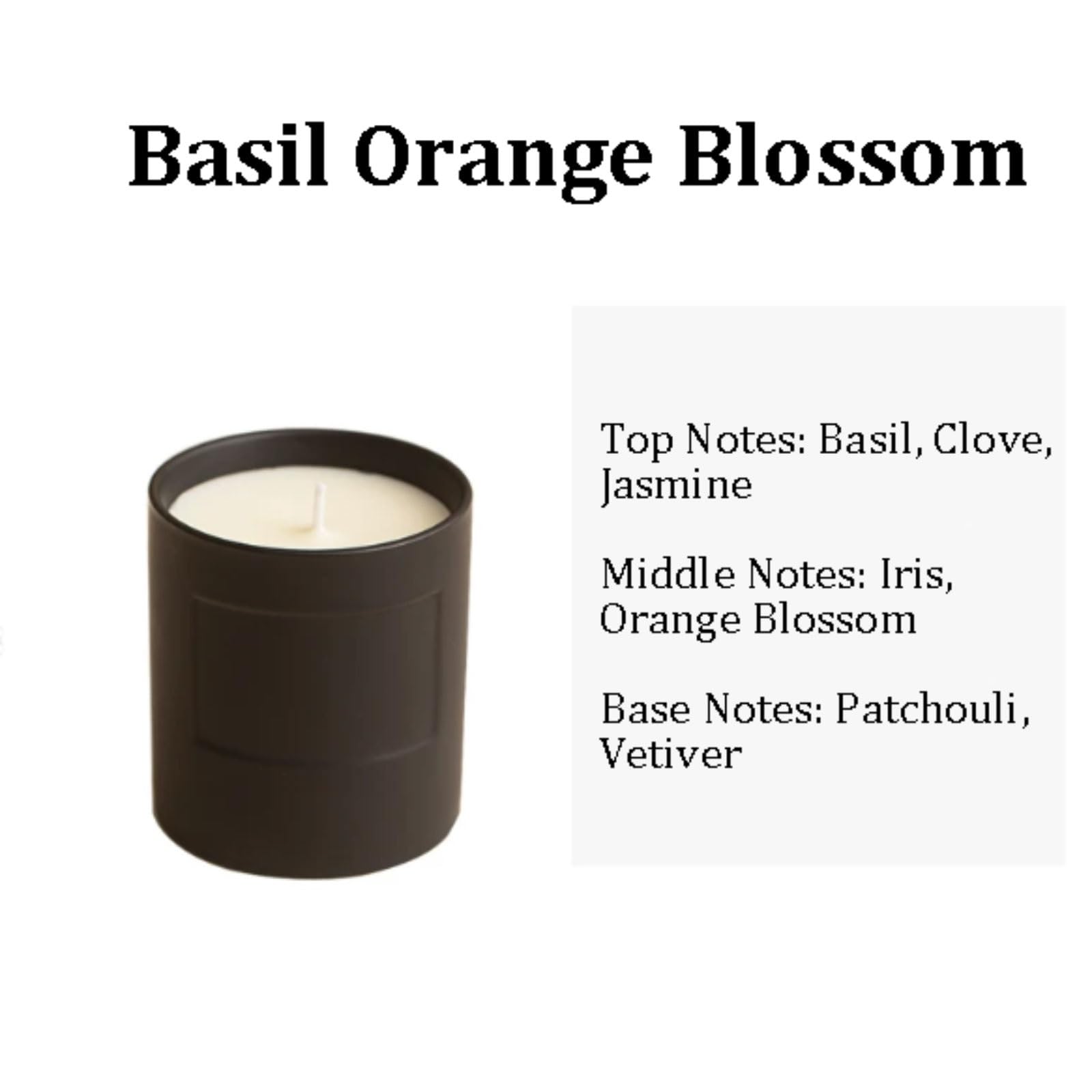 Świeca zapachowa, CeramicznyNowoczesnyCzarnySłoikŚwiecaWielokrotnego użytkuPachnący DługoTrwały W DomuWakacjeRelaksSpaMulticolor(Basil Orange Blossom)