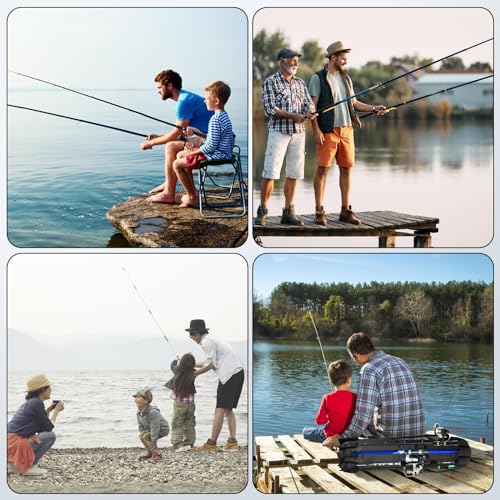 MXiiXM Fishing Rod Bag, Fishing Pole Carrier Case Bag, Durable Oxford Fabric Fishing Bag for Men Fishing Gifts, Portable Fishing Gear and Equipment (Black)