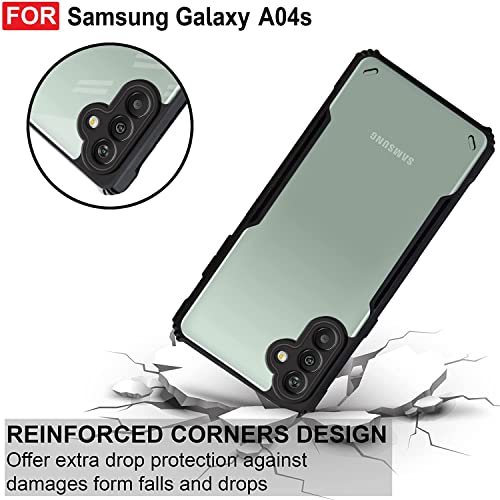 Image of Zapcase Back Case Cover for Samsung A04s | Compatible for Samsung A04s Back Case Cover | 360 Degree Back Cover Case | Clear Case with Camera Protection | (TPU + PC | Matte Black)