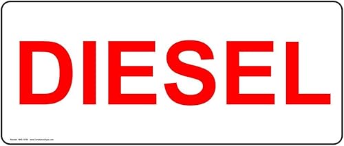 ComplianceSigns.com Etiqueta de seguridad diesel, vinilo de 14 x 5 pulgadas para combustible disponible en Yaxa Peru