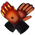 QILOVE Heated Gloves for Women and Men 7.4V Rechargeable Heated Warm Gloves Winter Hand Warmers Bulk for Outdoor Work Hunting Camping Skiing(Black-7.4V XL)