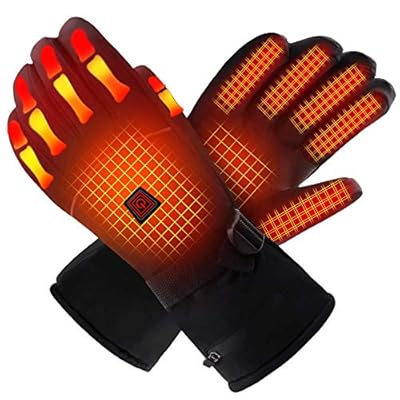 QILOVE Heated Gloves for Women and Men 7.4V Rechargeable Heated Warm Gloves Winter Hand Warmers Bulk for Outdoor Work Hunting Camping Skiing(Black-7.4V XL)