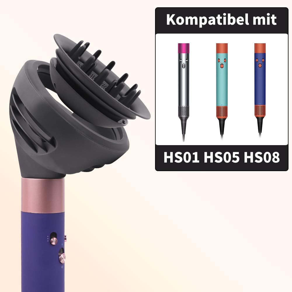 Laymi Diffusor neue verbesserte diffuser Aufsatz für dyson airwrap föhn HS01 HS05 HS08 für locken wellen Haardiffusor zubehör für Gewelltes und Lockiges Haar, Umwandlung Curling Styler