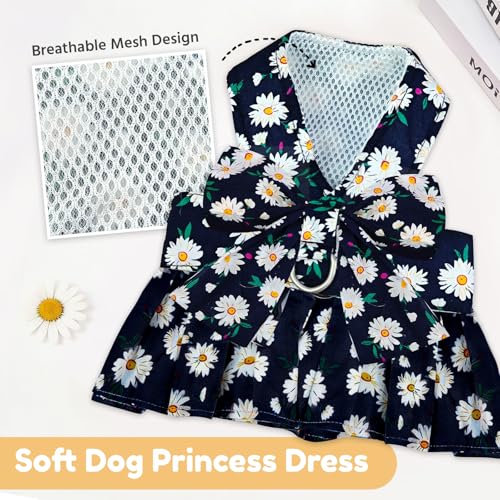 Vestido con Arnés para Perros Pequeños Azul Marino miniatura 5