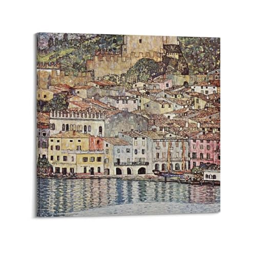 Poster Gustav Klimt Malcesine lac de Garde affiche art moderne carrée 60 x 60 cm
