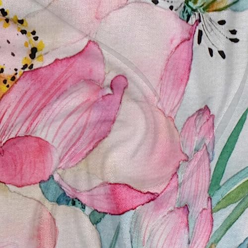 QsirBC Lotus Dragonfly Square Silk Scarf, Summer Head Scarf, Hair Scarf for Women Soft Smoothness for Travel Yoga Handkerchief Shawl Sunscreen Gift 23.6× 23.6 Inches3