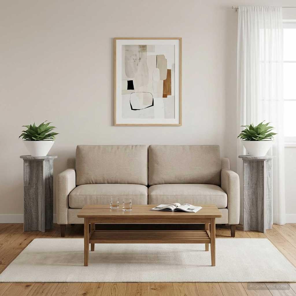 Set di 2 supporti per piante, grigio Sonoma, 60 cm