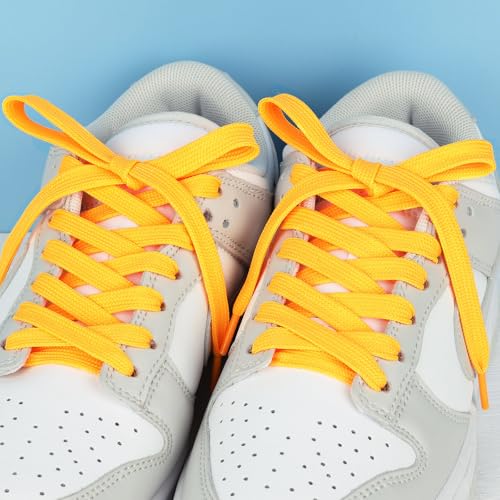 Image of Booyckiy 2 Pairs 2 /5 inch Flat Shoe Laces for Sneakers 31 Colors Shoelaces in 27 inch-72 inch