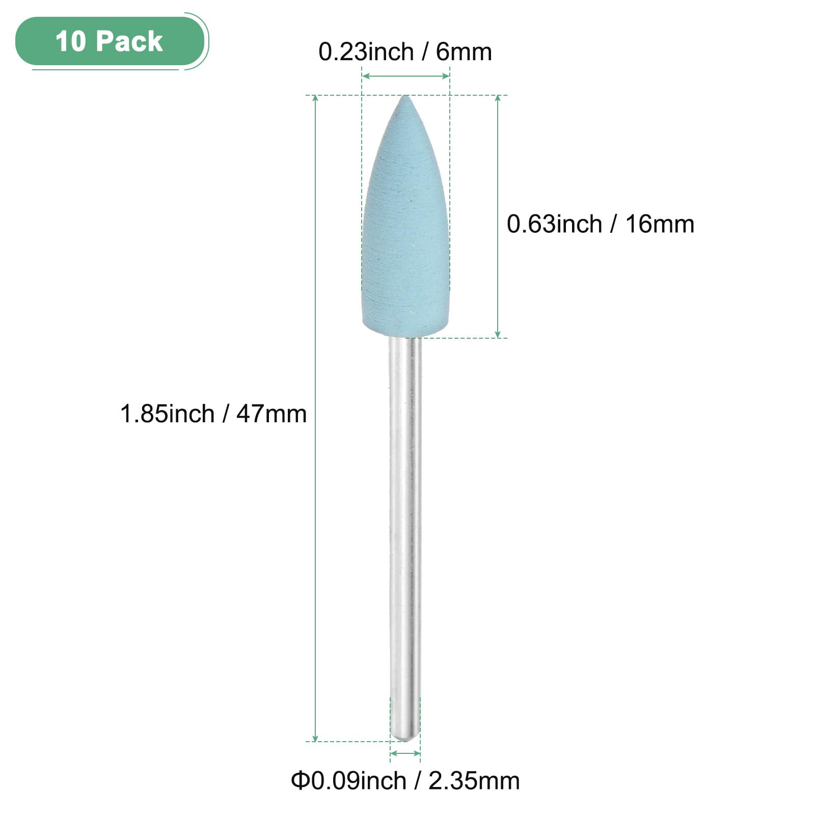M METERXITY Juego De 10 Ruedas De Pulido Con Punta De Silicona 6mm Kit De Pulido Para Joyería Herramienta Rotativa 600 Granos