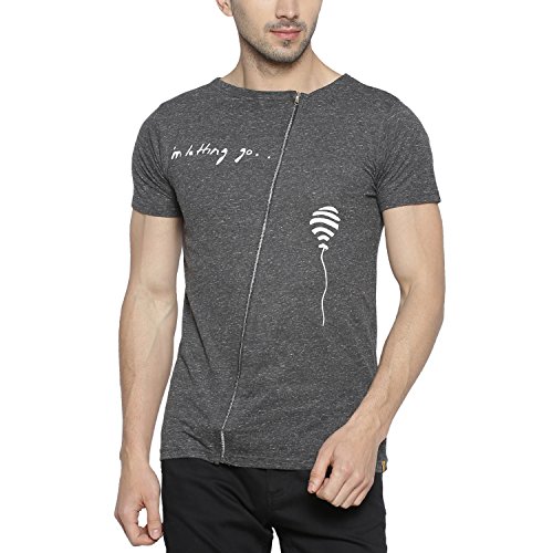 Image of CAHOOT Men's Charcoal Printed T Shirt