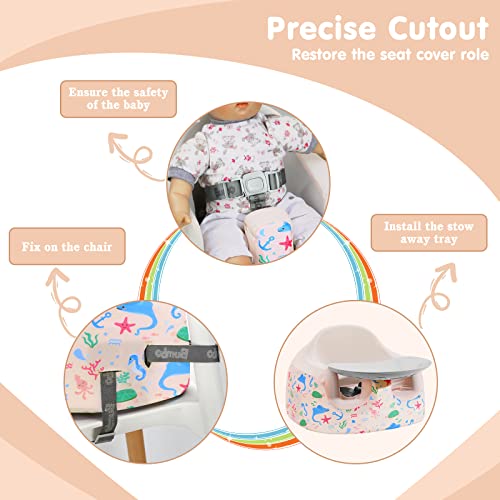 Image of Seat Cover Compatible with Bumbo Multi, Baby Children Chair Protector Washable Booster Seat Accessory, Girl Boy Bumbo Chair Cover, Pink Ocean