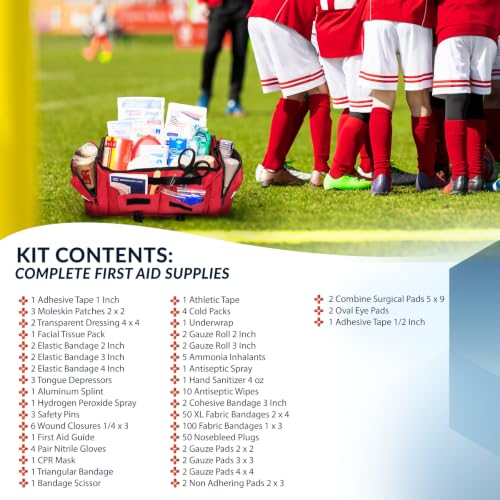 Image of MFASCO Indoor Sports First Aid Kit - Complete Emergency Medical Supplies for Indoor Sports and Recreation - Athlete Health, Injury Response Equipment for Coaches, Players, and Teams