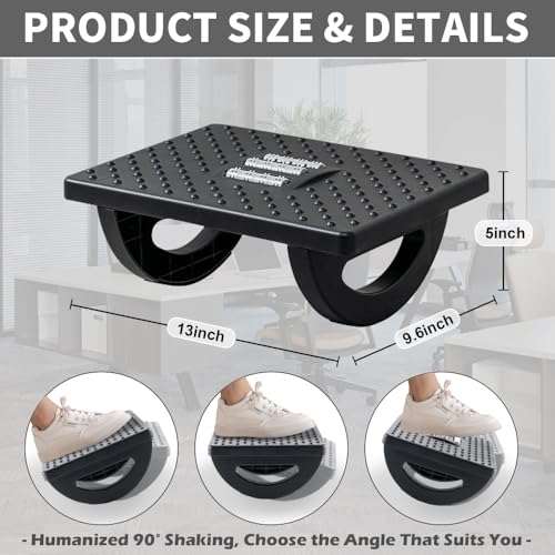 Foot Rest for Under Desk at Work - Ergonomic Foot Stools for Under Office Desk - Rocking Footrest with Roller Massager - - Additional View