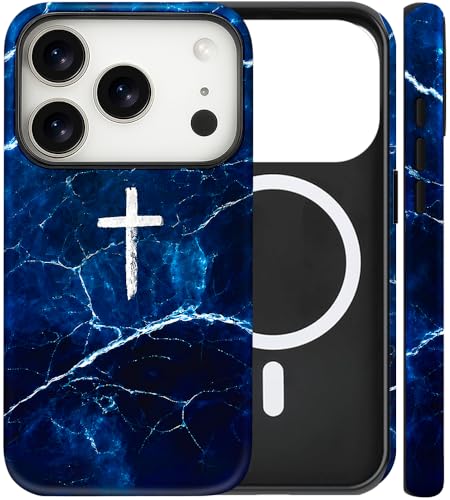 Coque iPhone 17 Pro Max Croix Chrétienne en marbre avec protection anti-choc fine en TPU