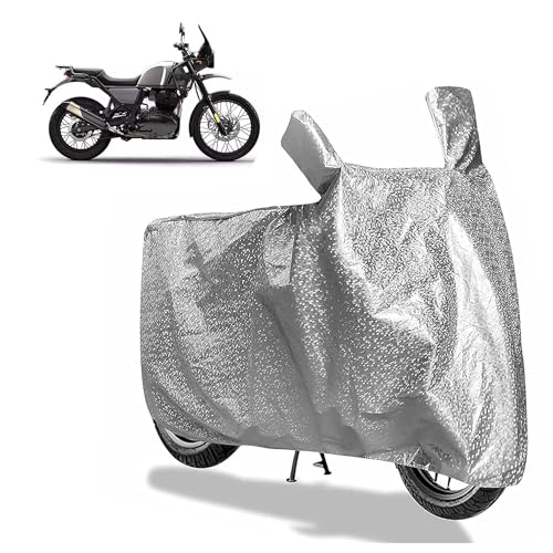 Image of Sulfar Bike Cover for Royal Enfield Himalayan 650 (Upcoming) (Adventure) | Waterproof, Dustproof & UV Protected | All Weather Two Wheeler Cover (Silver) New 2026 Variants
