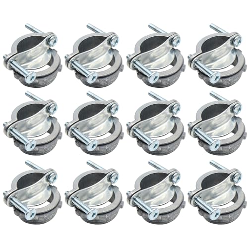 MAKERELE 12-Pack 1 Inch Clamp Type Cable Connectors - UL Listed - Durable Zinc Alloy - Versatile for NM Cable and Metallic Conduit - Electrical Box Wire Clamps