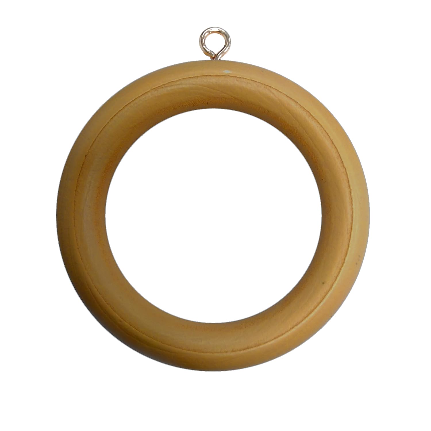 Merriway BH05960 (10 Pcs) Wooden Curtain Drapery Pole Rod Rings with Screw Eye, Inner Diameter 45 mm (1.3/4 Inch) Outer Diameter 70 mm (2.3/4 Inch), Medium Brown - Pack of 10 Pieces