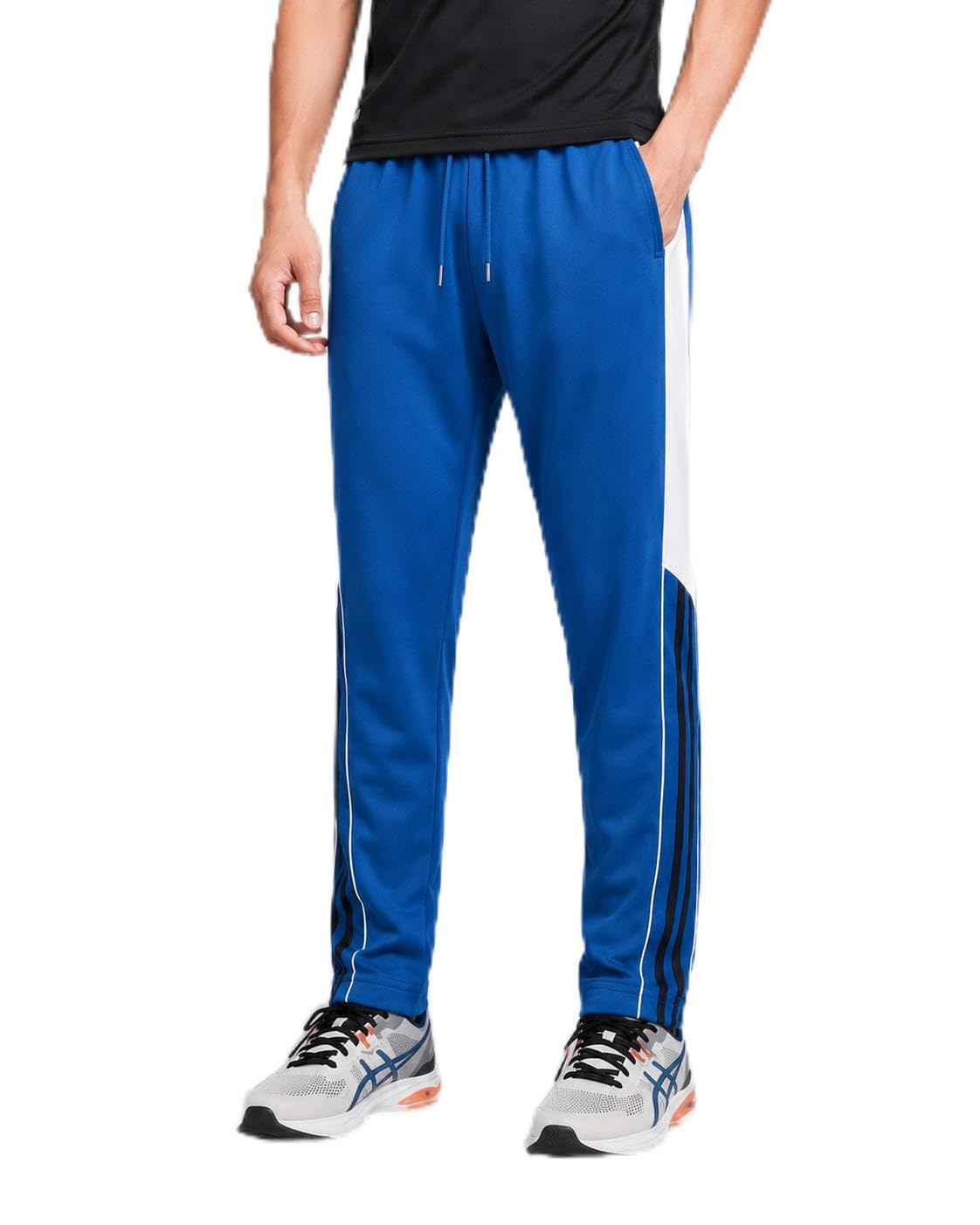 Premium Men's Sports Track Pants | Quick Dry Polyester Running Joggers | Stretchable Gym Lower with Side Pockets | Regular Fit Activewear for Running, Workout, Training & Casual Wear Blue-picture-27