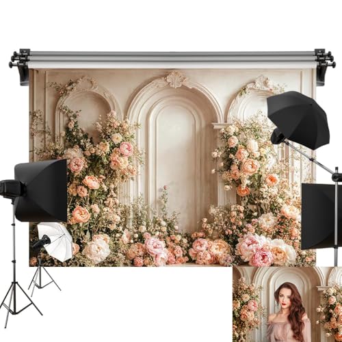 Toile de fond photo fleurs blanches Kate 2,2x1,5m pour portraits de famille