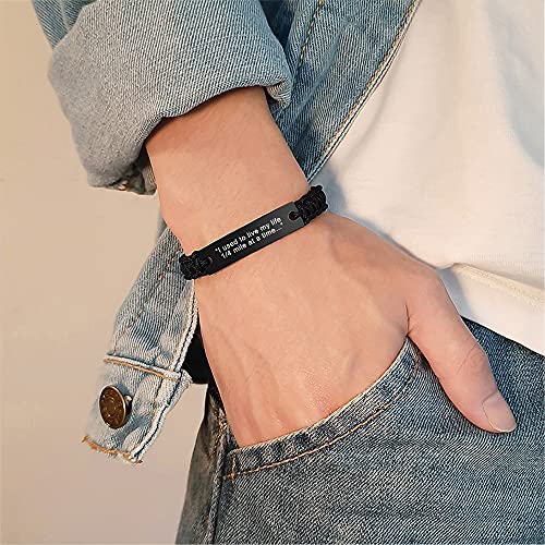 VNOX Name Quote Personalized Bracelets for Men Women Custom Customize Friendship Couple Bridesmaid Gift Jewelry Handmade Braided Rope Bracelet Anniversary Christmas Gift,Set of 2,3,4,53