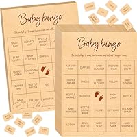 Gethelud Baby Shower Bingo Spiel, 50 perforierte Bingo-Karten, Anrufkarten für Baby Shower, Hochzeitsfeier